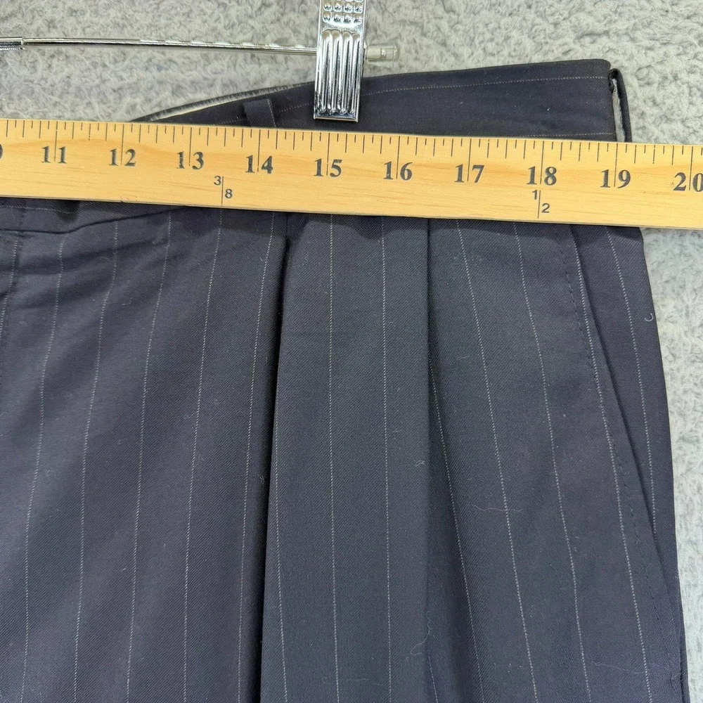 Hickey Freeman Loro Piana Tasmanian Super 120s Navy Pinstripe Suit Men 42R READ